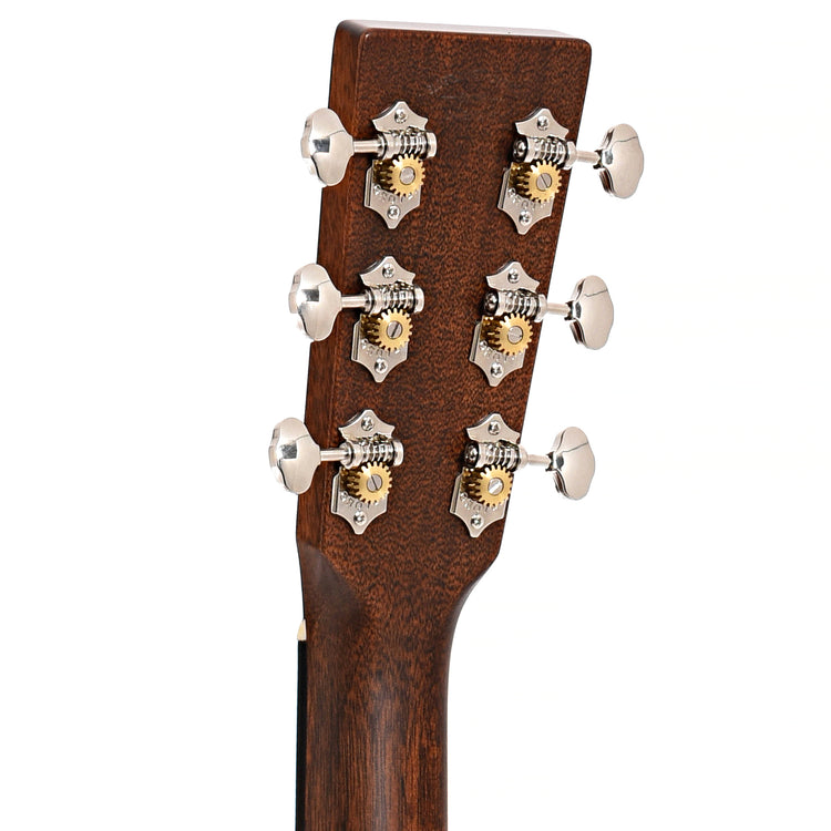 Back headstock of Martin Custom 18-Style Dreadnought, Quilted Mahogany