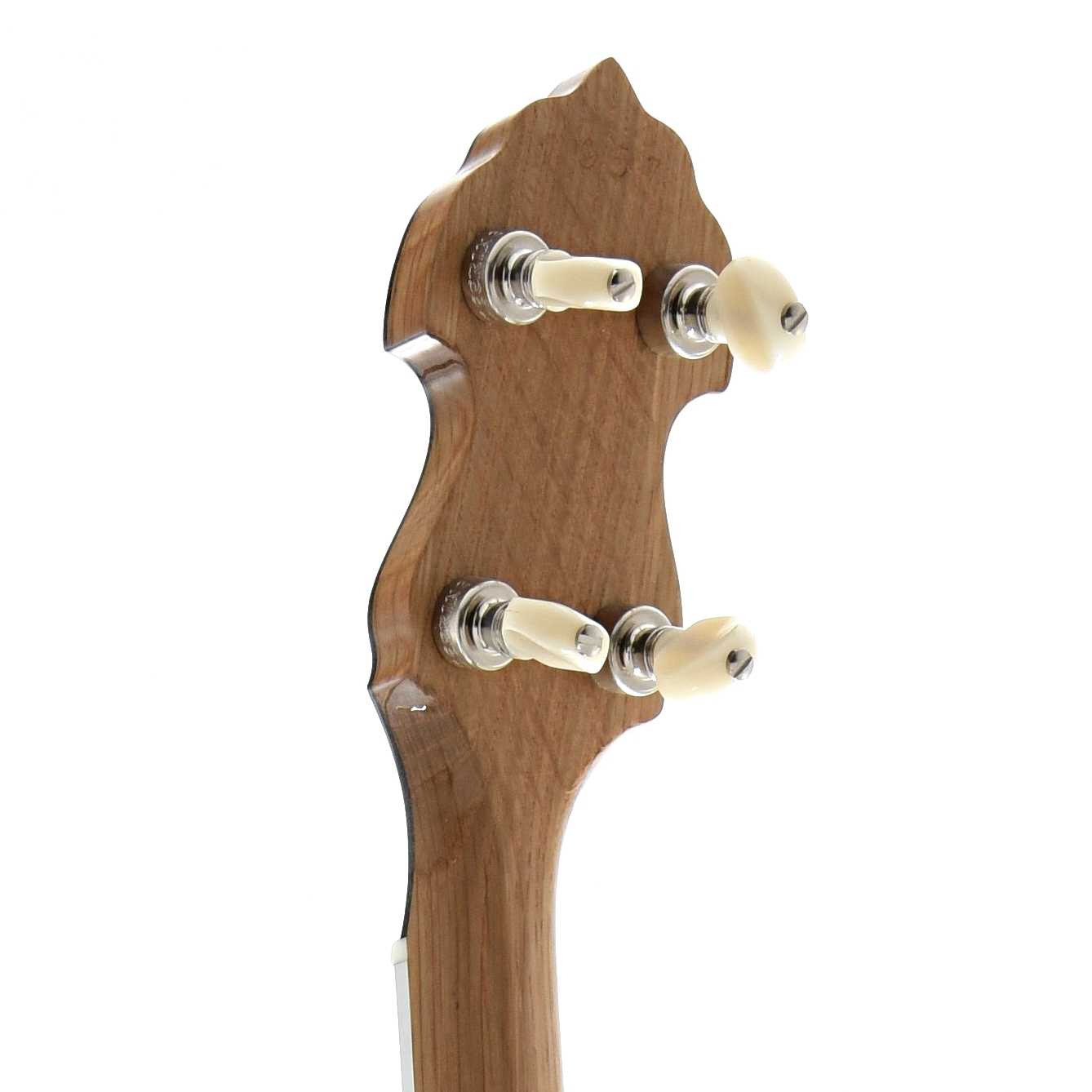 Back Headstock of Vega  (by Deering) White Oak Longneck Openback Banjo