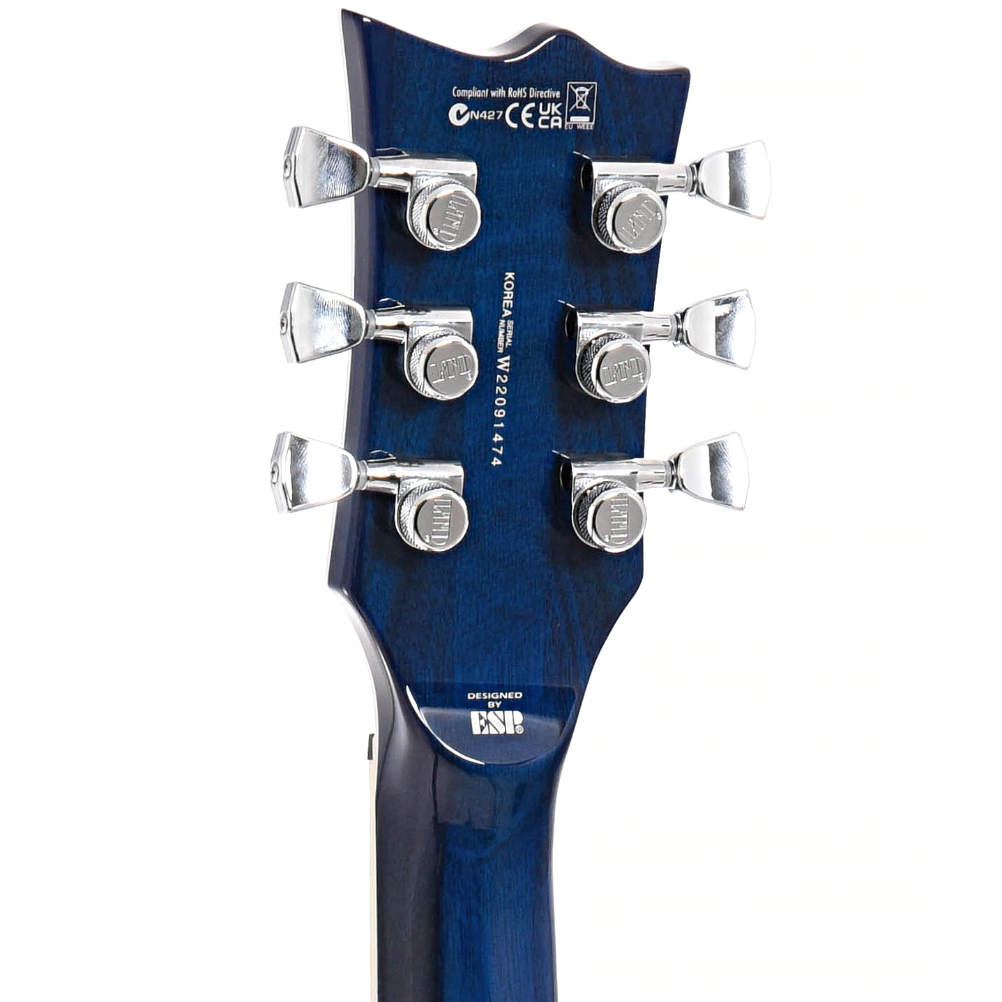 Back headstock of ESP LTD EC-1000T CTM Electric Guitar, Violet Shadow