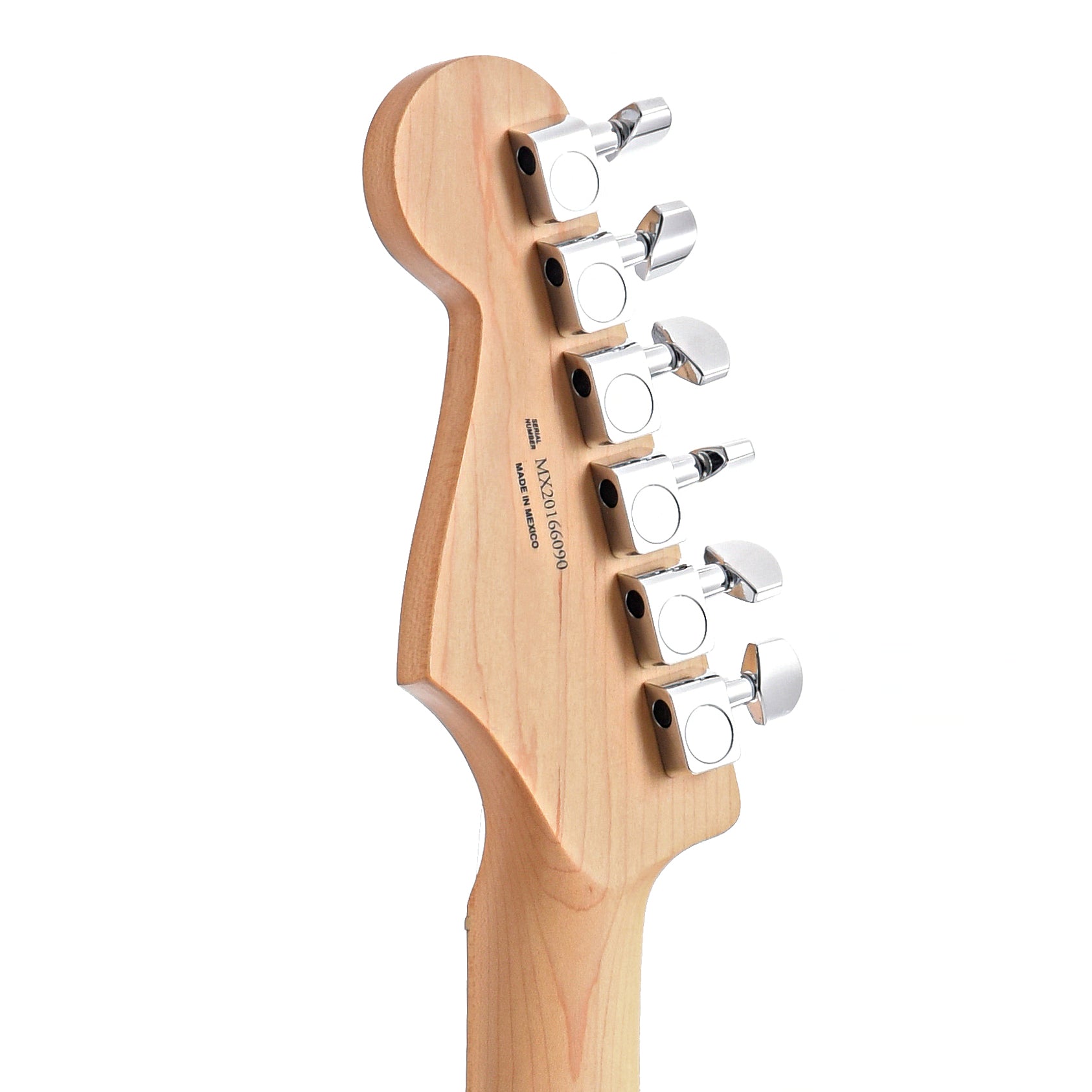 Back headstock of Fender Player Stratocaster, Tidepool