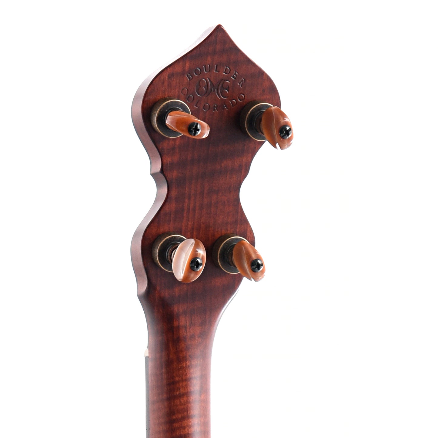Image 7 of Ome Flora 11" Openback Banjo & Case, Curly Maple, Dark Stain - SKU# FLORA-CMPL11DK : Product Type Open Back Banjos : Elderly Instruments