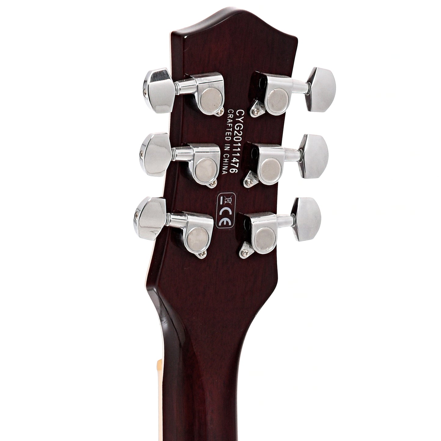 Back headstock of Gretsch G5222 Electromatic Double Jet BT with V-Stoptail, Walnut Stain