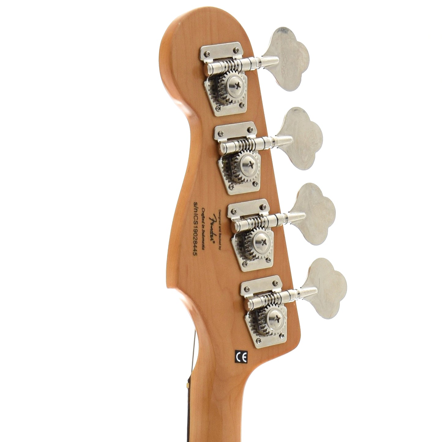 BAck headstock of Squier Classic Vibe '60s Jazz Bass, Fretless