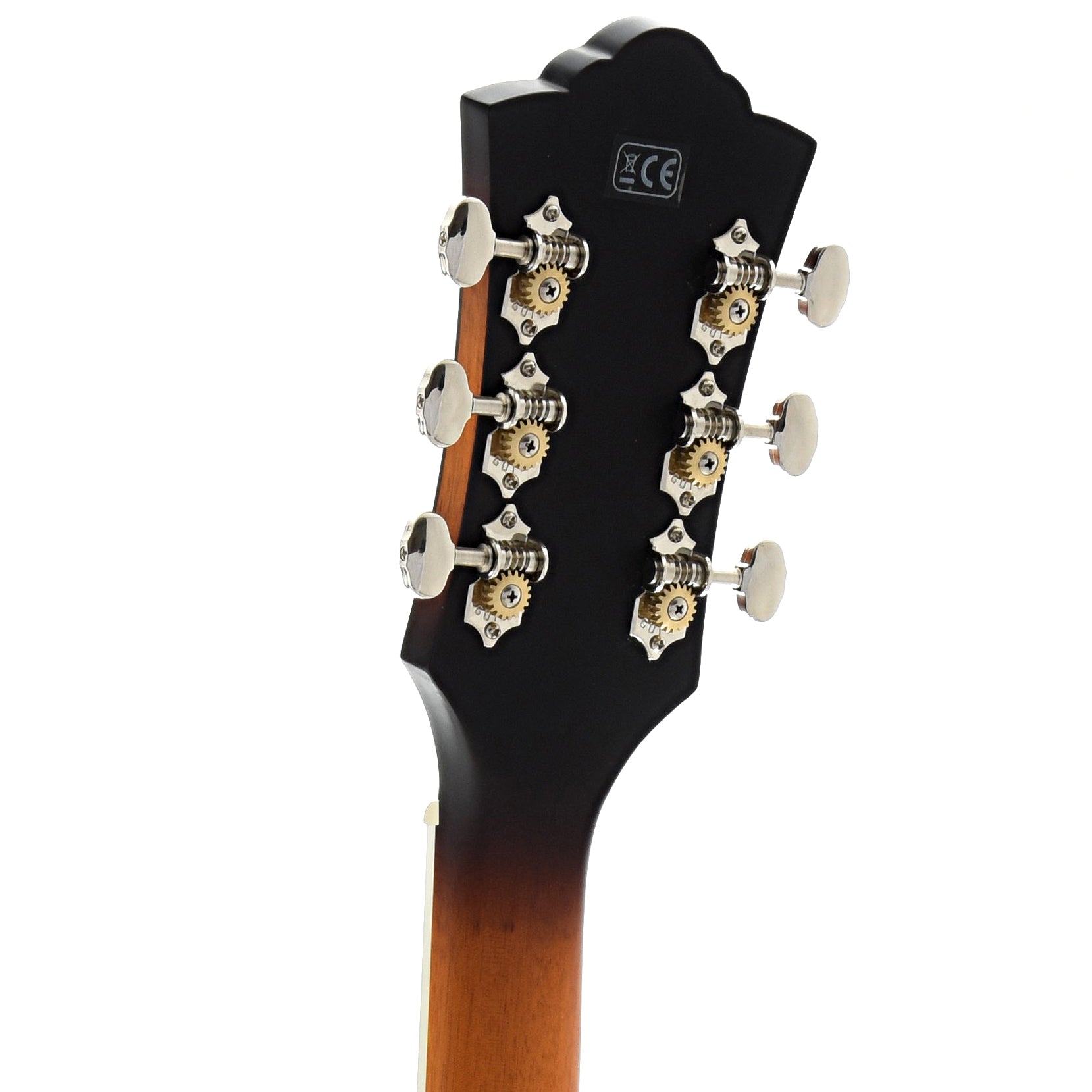 Back Headstock of Guild F-250CE Archback Deluxe Jumbo Cutaway Acoustic Guitar