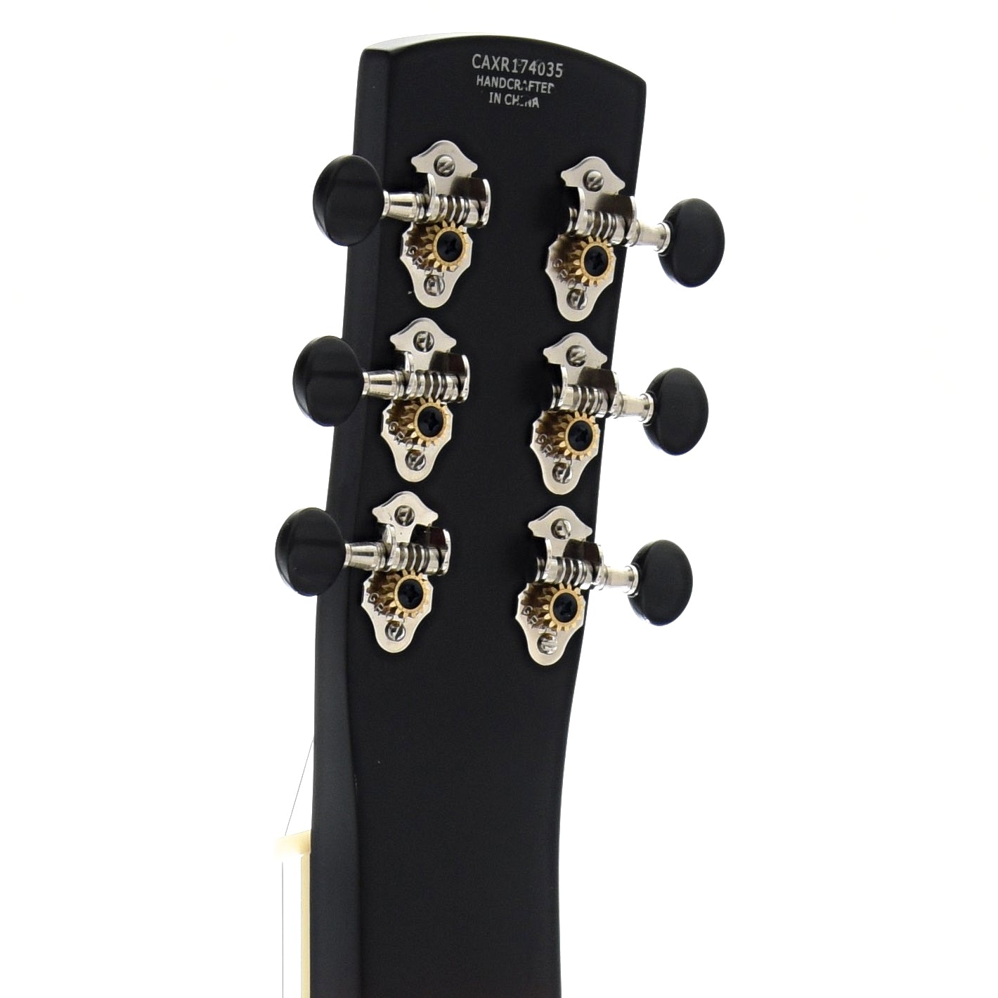 Back Headstock of Gretsch Ampli-Sonic G9230 Bobtail Deluxe Squareneck Resonator Guitar