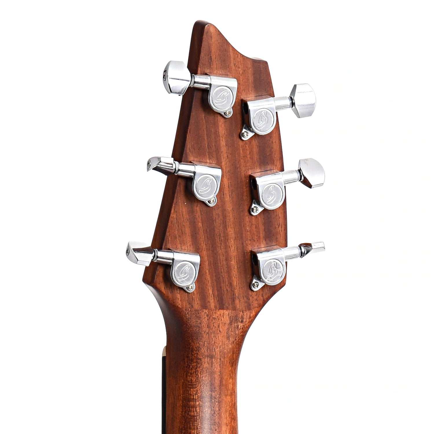 back headstock of Breedlove Eco Collection Discovery S Concert Edgeburst CE African Mahogany