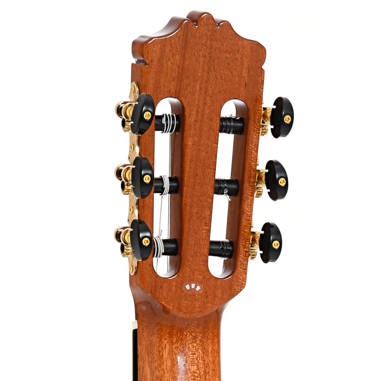 Back headstock of Cordoba C10 Lefthanded Classical Guitar, Cedar Top