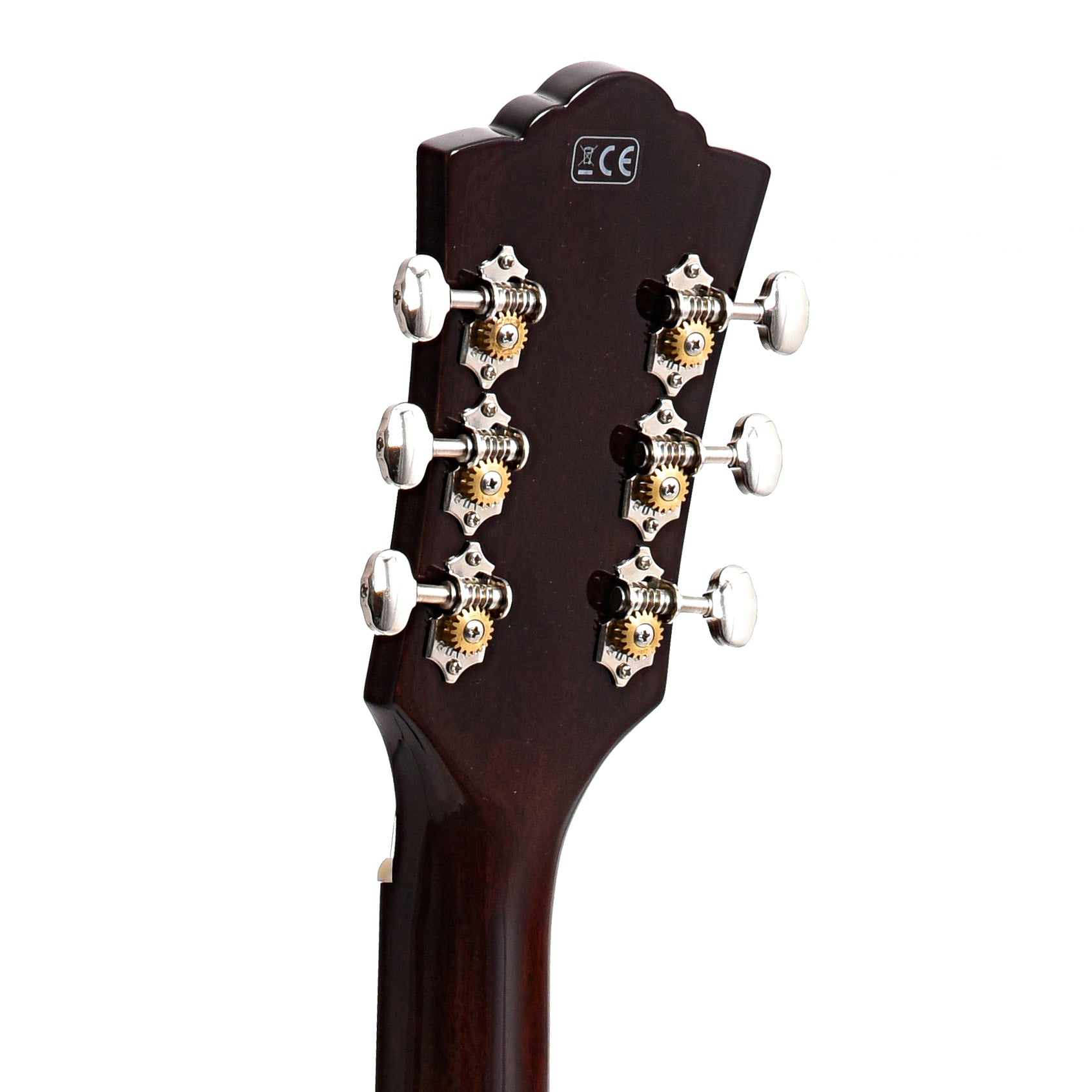 Back headstock of Guild Westerly Collection D-140CE ATB Sunburst Guitar 