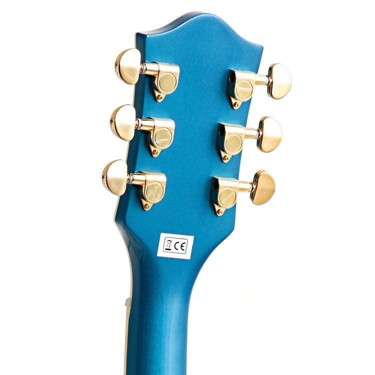 Back headstock of Gretsch G2410TG Streamliner Hollow Body Single Cut with Bigsby, Ocean Turquoise
