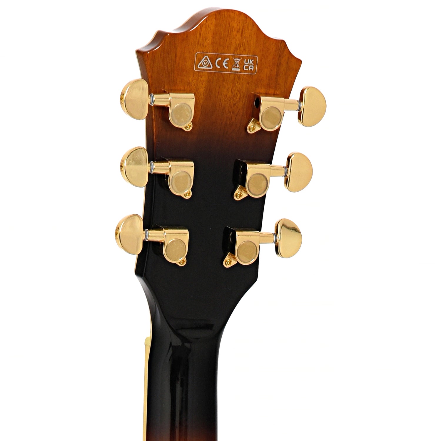 Back headstock of Ibanez Artcore Expressionist AS93FM Antique Yellow Sunburst