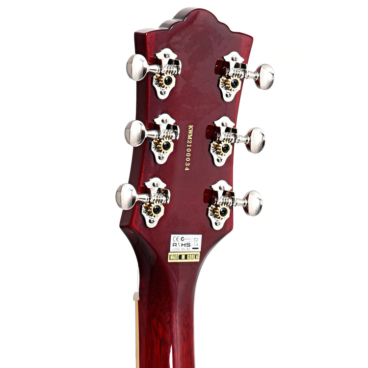 Back headstock of Guild Newark ST. Collection S-100 Polara, Cherry Red