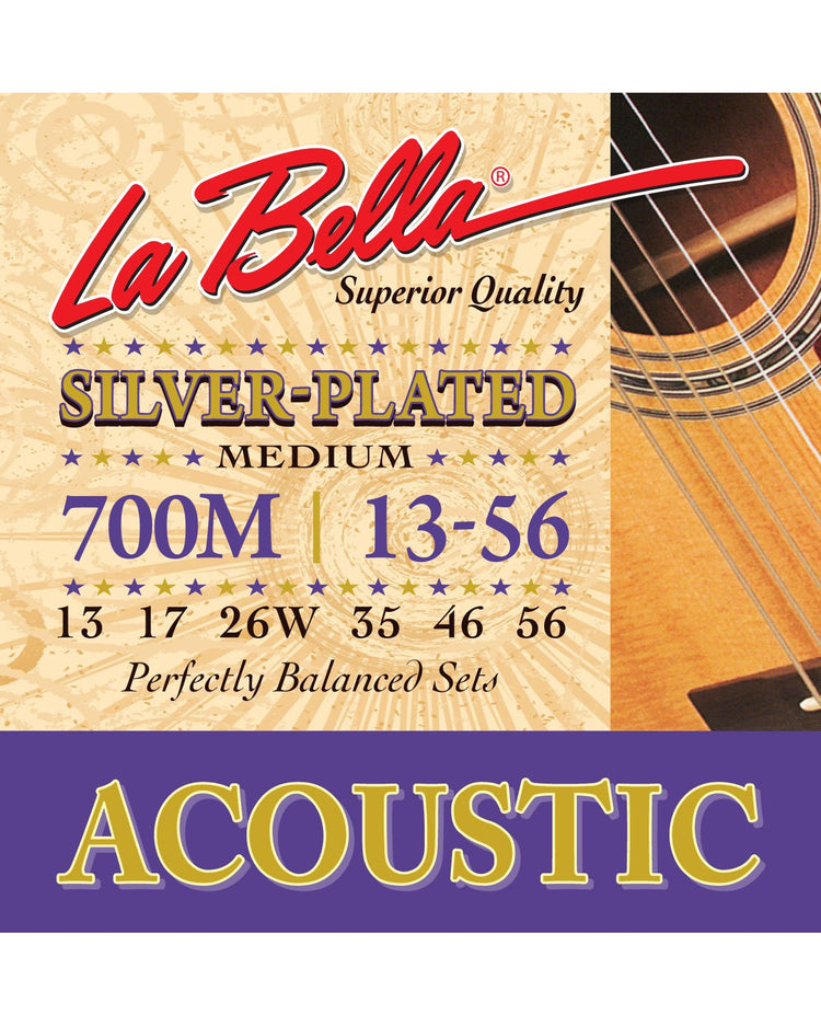 Image 1 of La Bella 700M Silver-Plated Medium Gauge Acoustic Guitar Strings - SKU# 700M : Product Type Strings : Elderly Instruments