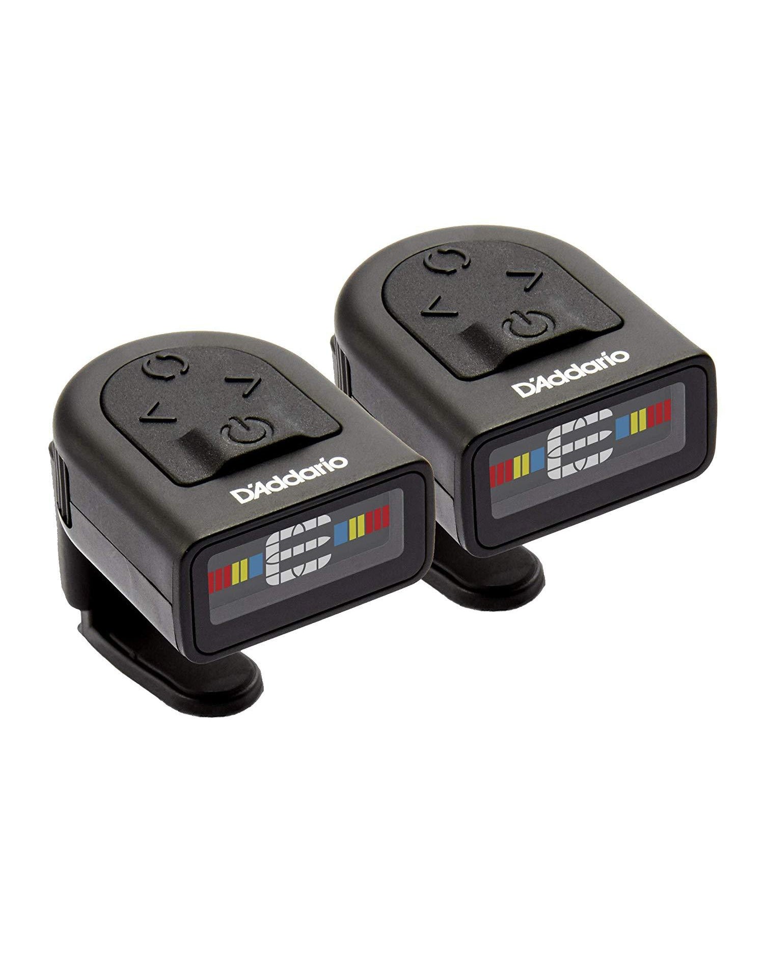 Front and Side of D'Addario Planet Waves NS Micro Headstock Tuner, Twin Pack