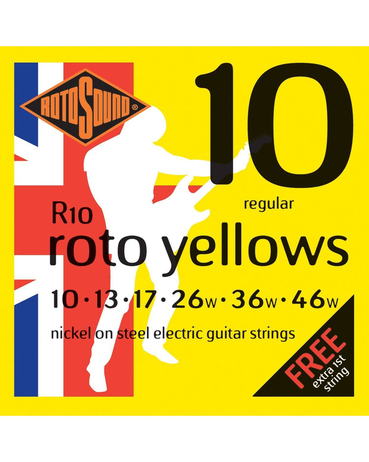 Image 2 of Rotosound R10 Roto Yellows Regular Gauge Electric Guitar Strings - SKU# RS010 : Product Type Strings : Elderly Instruments