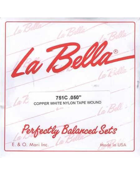 Image 1 of La Bella 751C Copper White Nylon Single "G" Bass String - SKU# 750C-050 : Product Type Strings : Elderly Instruments