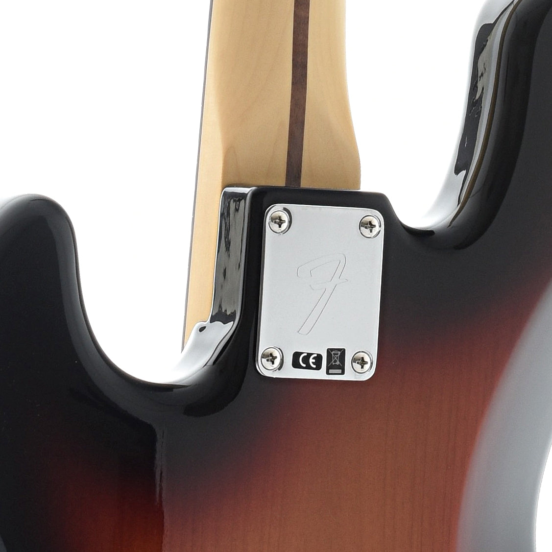 neck joint of Fender Player Jazz Bass Fretless, 3 Color Sunburst