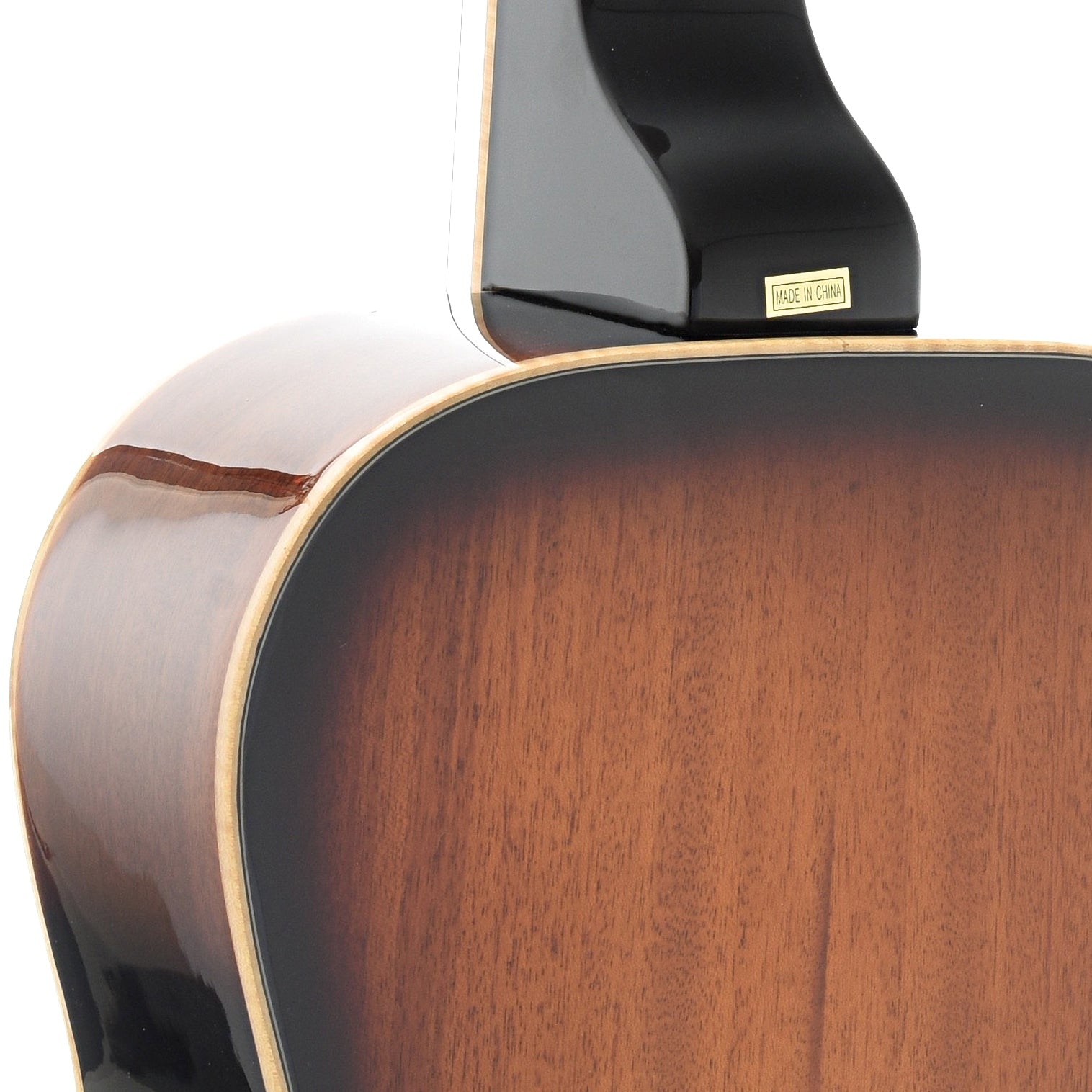 Neck Joint of Beard Gold Tone PBS-M Solid Mahogany, Squareneck Resonator Guitar 