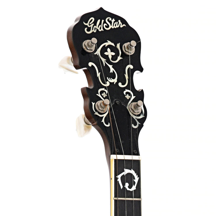 Front headstock of Gold Star G11W Resonator Banjo