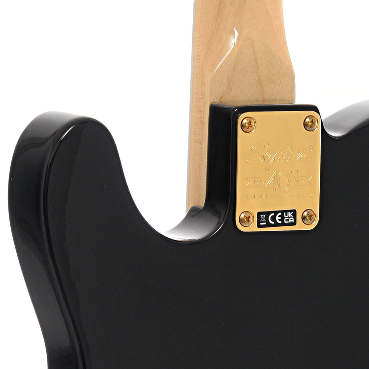 Neck joint of Squier 40th Anniversary Telecaster, Gold Edition, Black