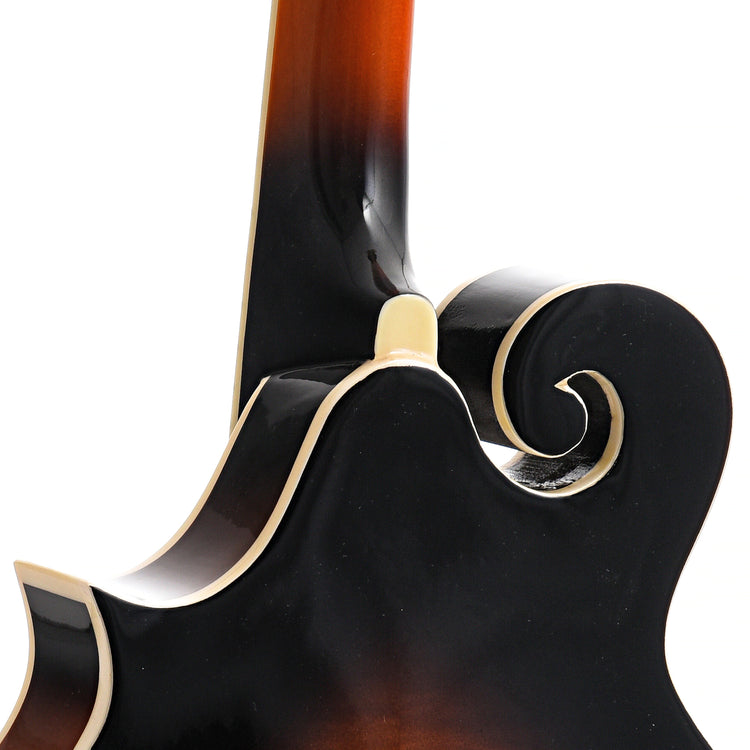 Heel of Ibanez M522 F-Style Mandolin, Brown Sunburst