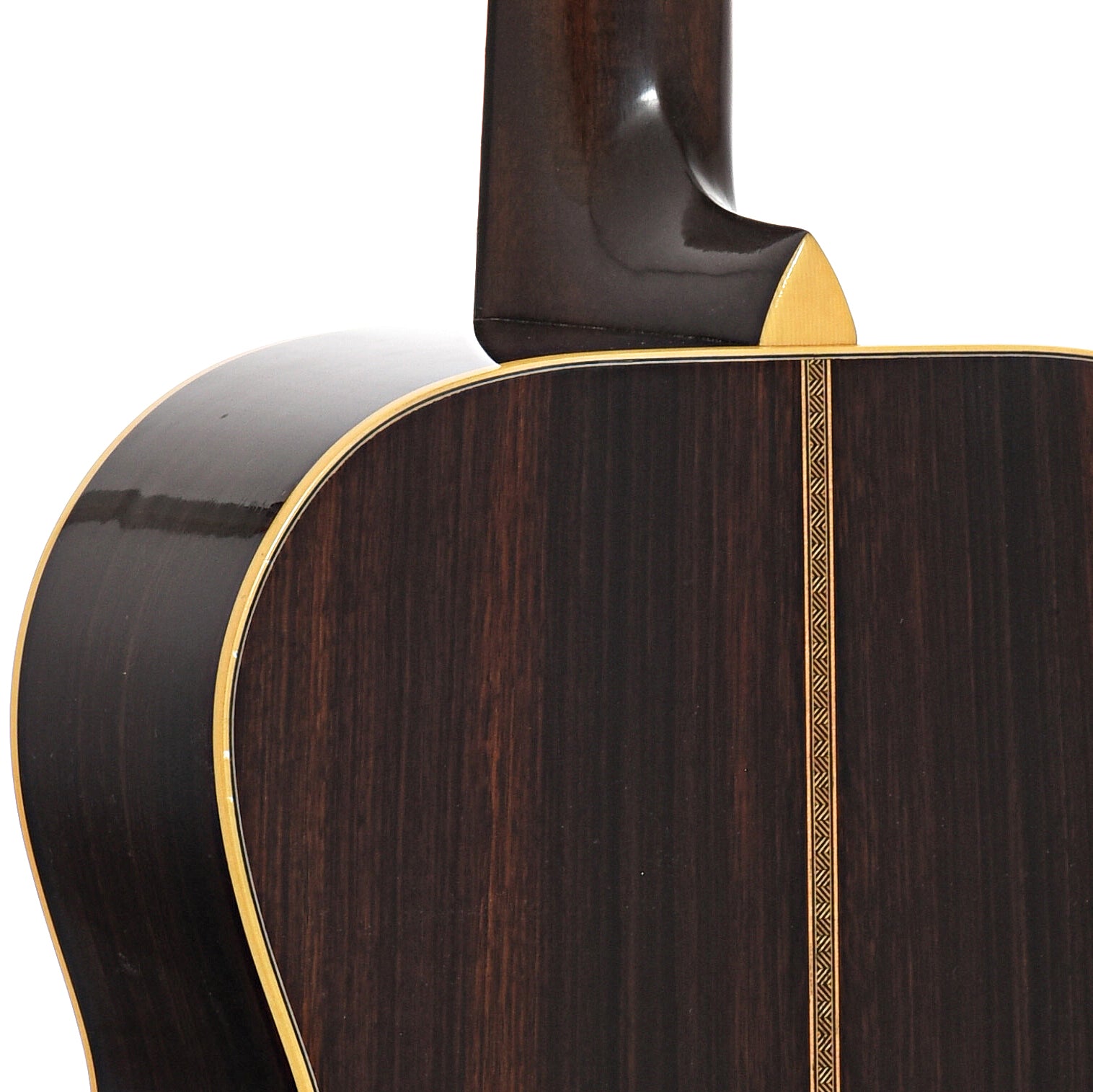 Heel of Pre-War Guitar Co. Double Aught (00) Old-Growth Indian Rosewood, Iced-Tea Burst, Level 2 Aging Acoustic
