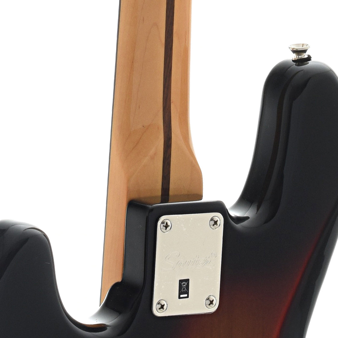 Neck joint of Squier Classic Vibe '60s Jazz Bass, Fretless