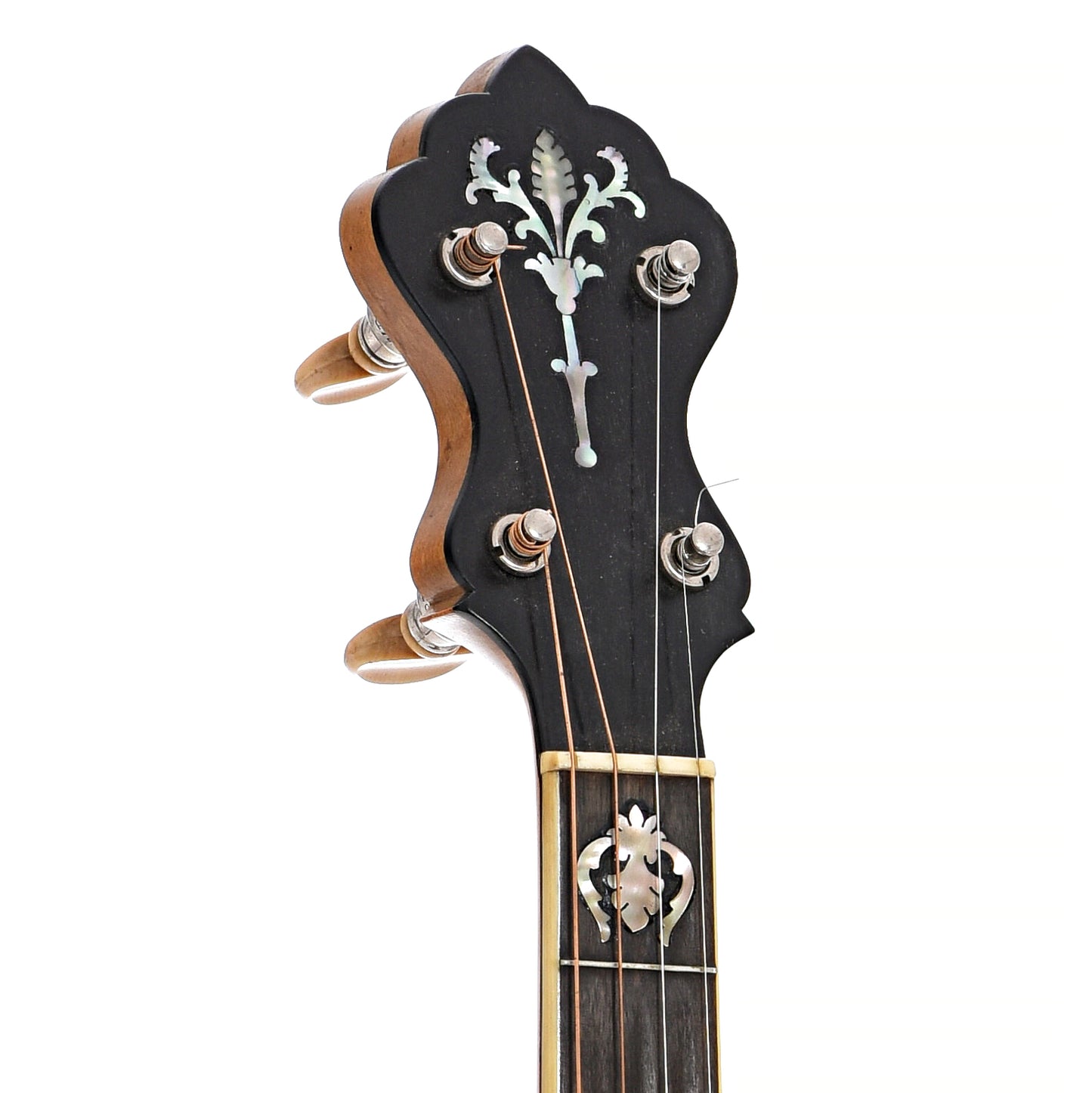 Front headstock of Washburn Style 5179 Classic Tenor Banjo 