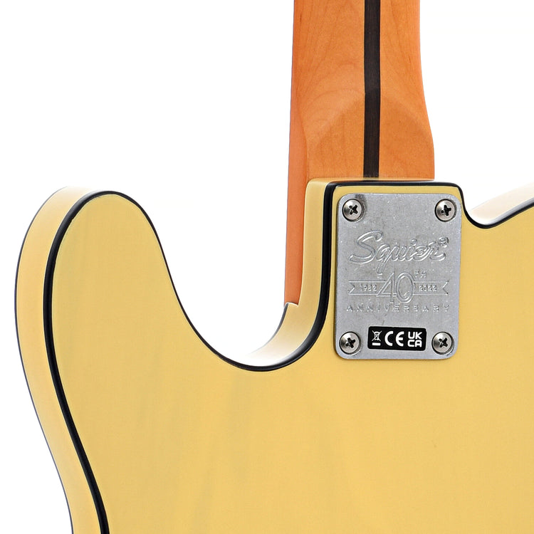 Neck joint of Squier 40th Anniversary Telecaster, Vintage Edition, Satin Vintage Blonde