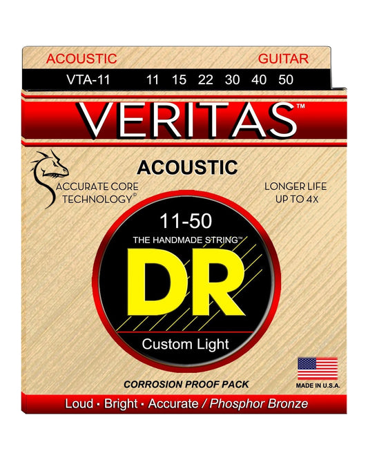 Image 2 of DR VTA-11 Veritas Phosphor Bronze Acoustic Guitar Set, Custom Light - SKU# VTA11 : Product Type Strings : Elderly Instruments