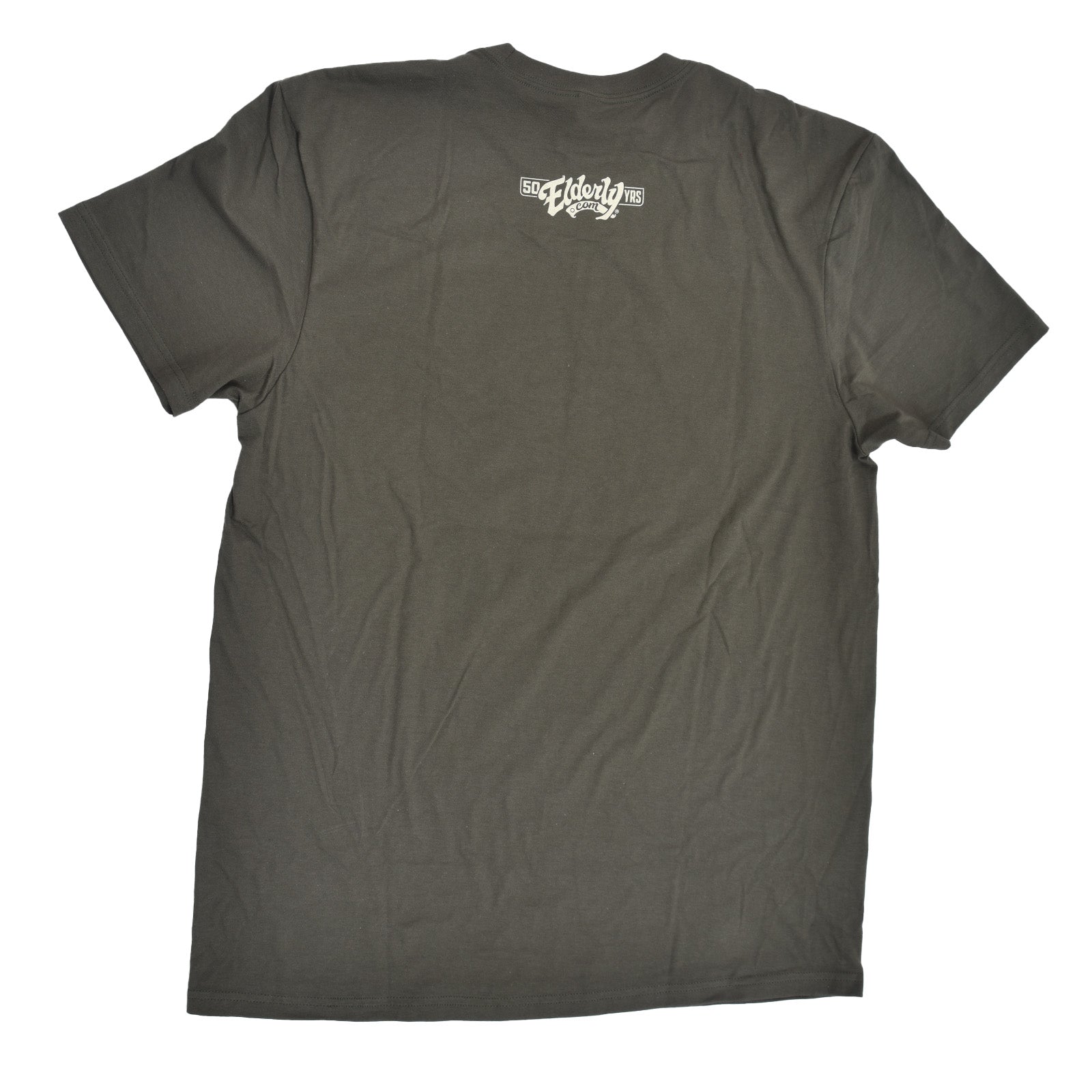 Image 3 of ELDERLY 50TH ANNIVERSARY LOGO TEE OLIVE (VARIOUS SIZES)- SKU# TEE89-OL-M : Product Type Accessories & Parts : Elderly Instruments
