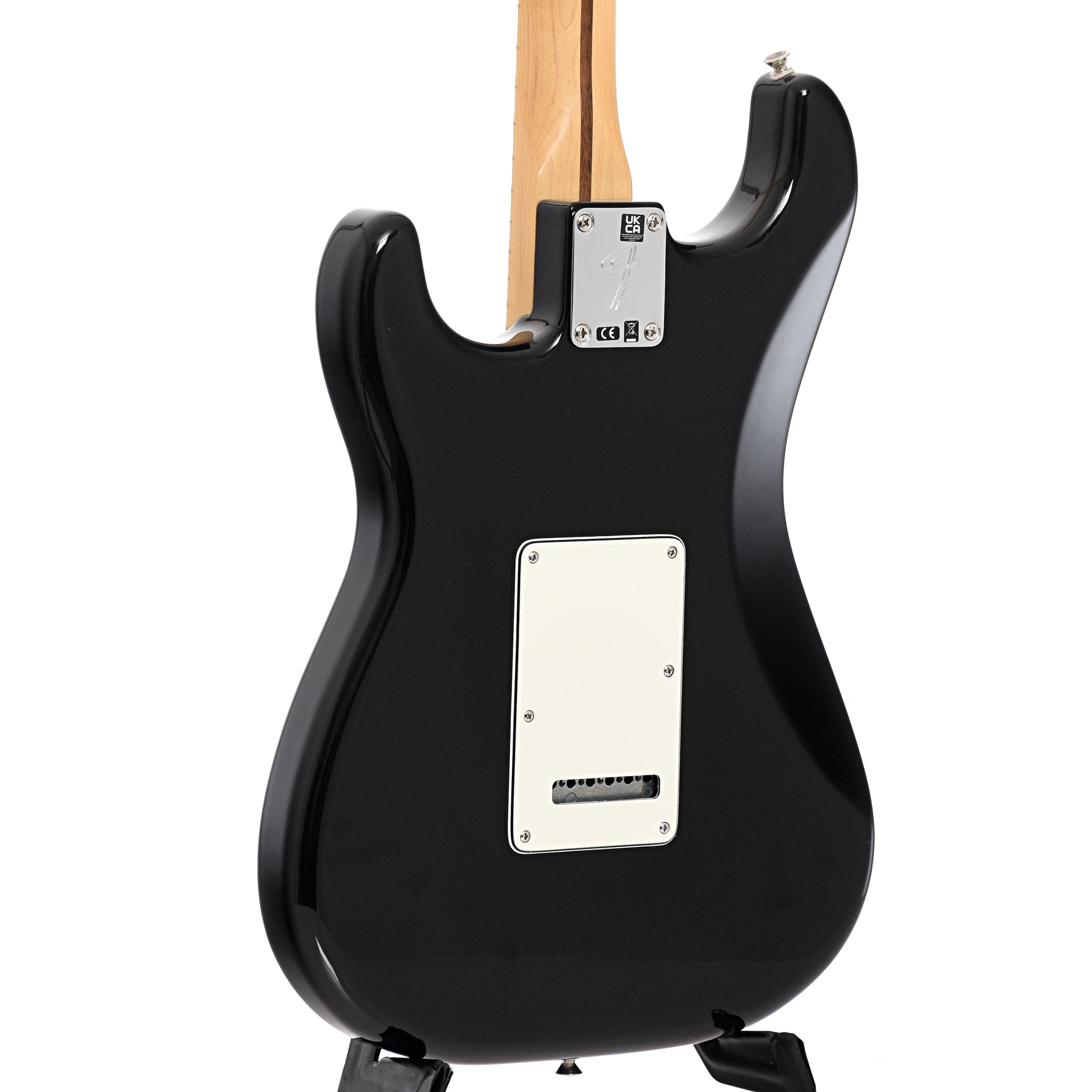 Back and side of Fender Player Stratocaster, Black