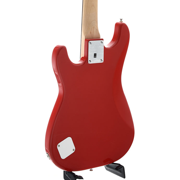 back and side of Squier Mini Stratocaster, Dakota Red