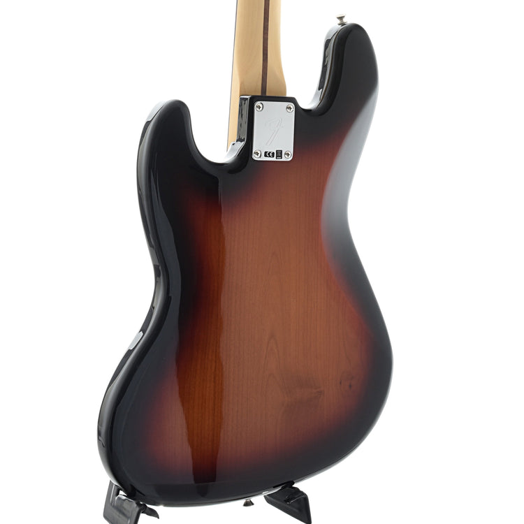 back and side of Fender Player Jazz Bass Fretless, 3 Color Sunburst