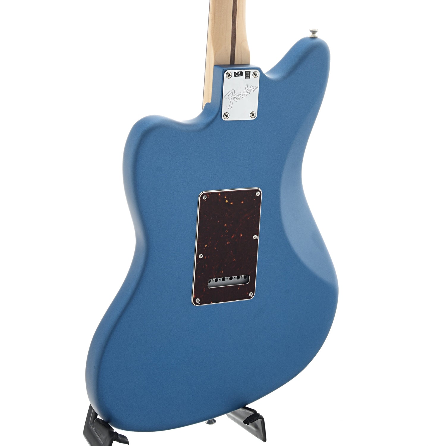 Back and side of Fender American Performer Jazzmaster, Lake Placid Blue