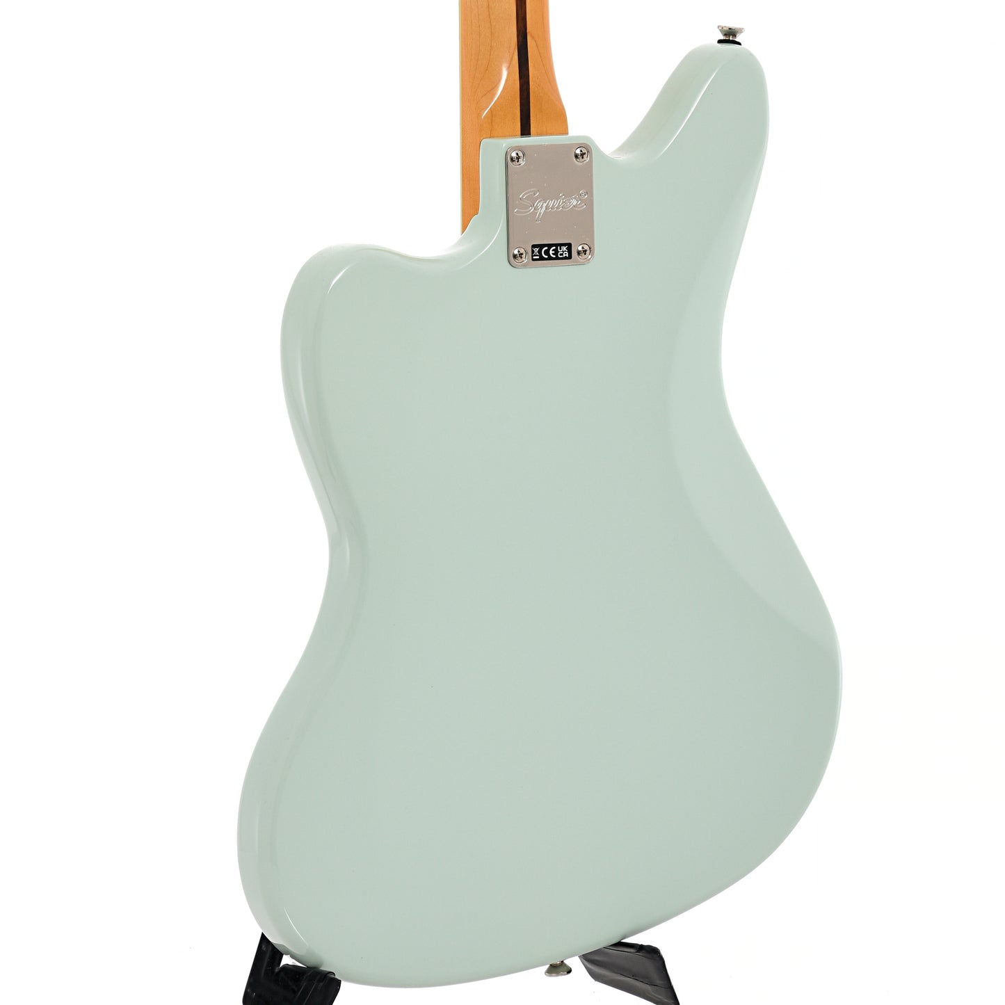 Back and side of Squier Classic Vibe '70s Jaguar, Surf Green