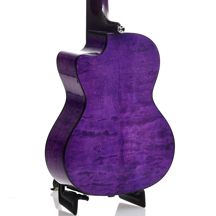 back and side of Lanikai Quilted Maple Purple Stain A/E Tenor 