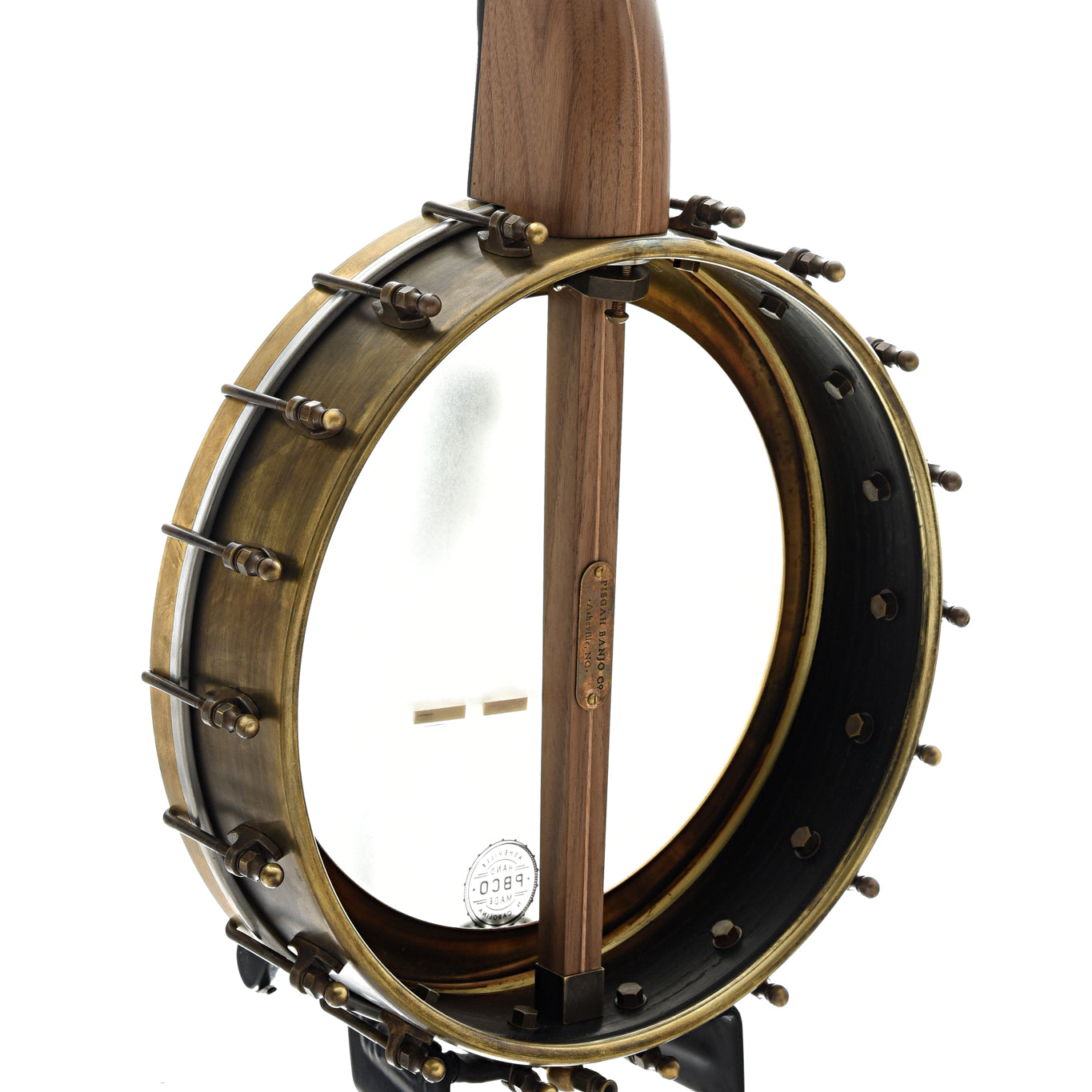 Image 9 of Pisgah 11" Walnut Rambler Dobson Special Brass Openback Banjo, Standard Scale - SKU# PRDSP-196045 : Product Type Open Back Banjos : Elderly Instruments