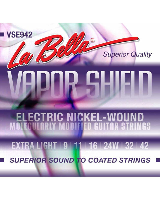 Image 2 of La Bella VSE942 Vapor Shield Nickel Plated Round Wound Extra Light Gauge Electric Guitar Strings - SKU# VSE942 : Product Type Strings : Elderly Instruments