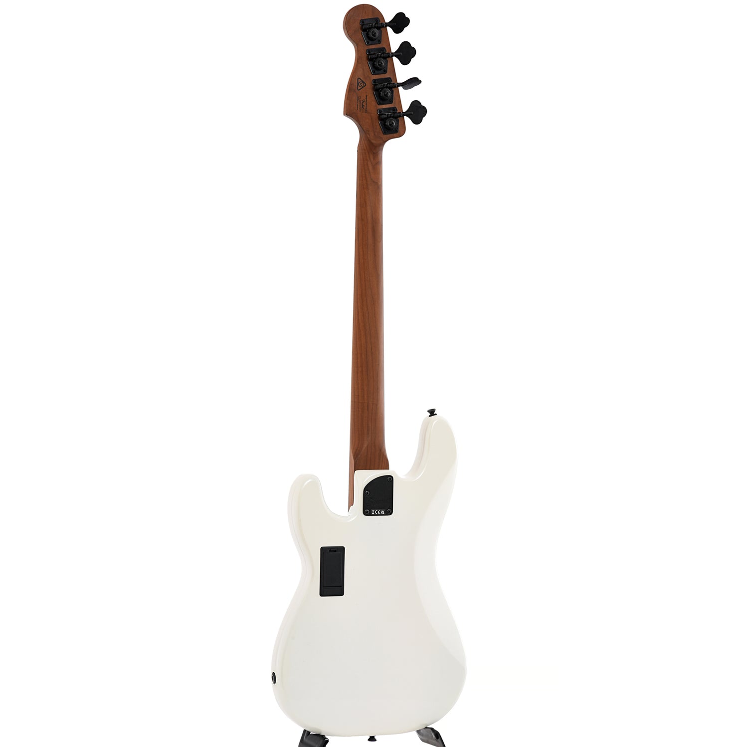Full back and side of Squier Contemporary Active Precision Bass PH, Pearl White