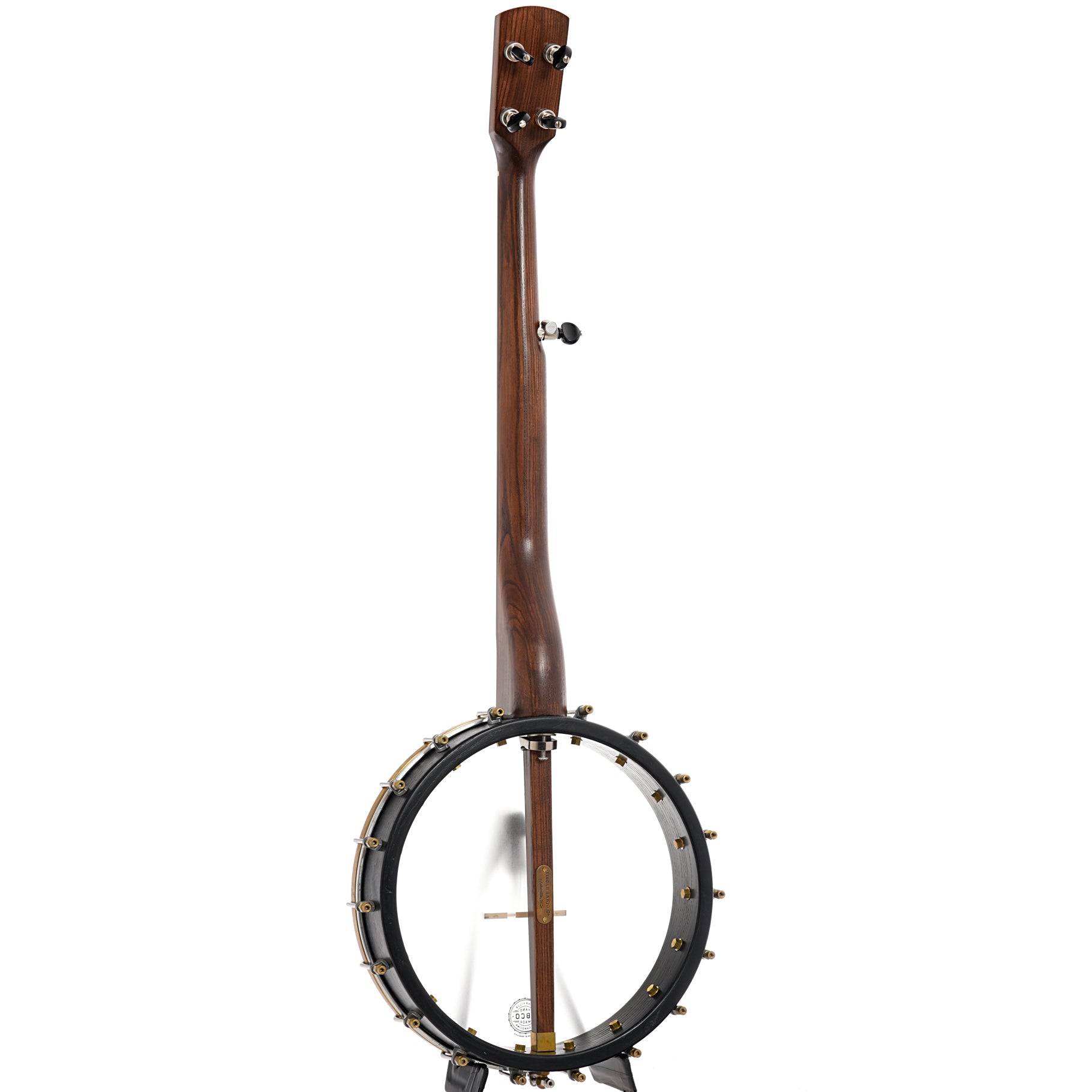 Full back and side of Pishgah Woodchuck 12" Openback Banjo