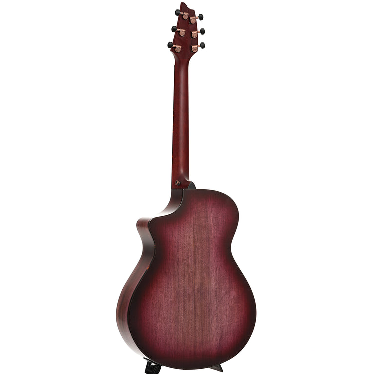 Full back and side of Breedlove Limited Edition Pursuit Exotic S Concert Pinot Burst CE Myrtlewood