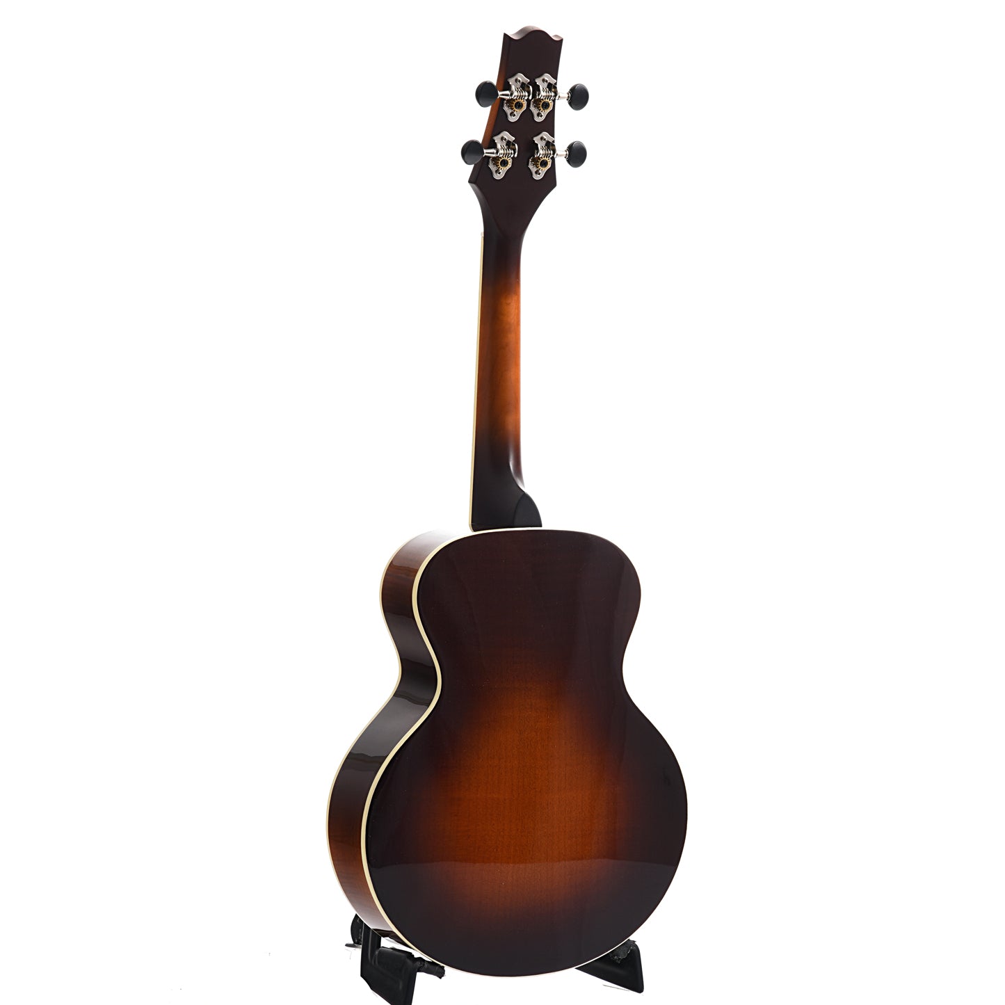 Full back and side of KR Strings Mandolindo Custom Deluxe Curly Maple