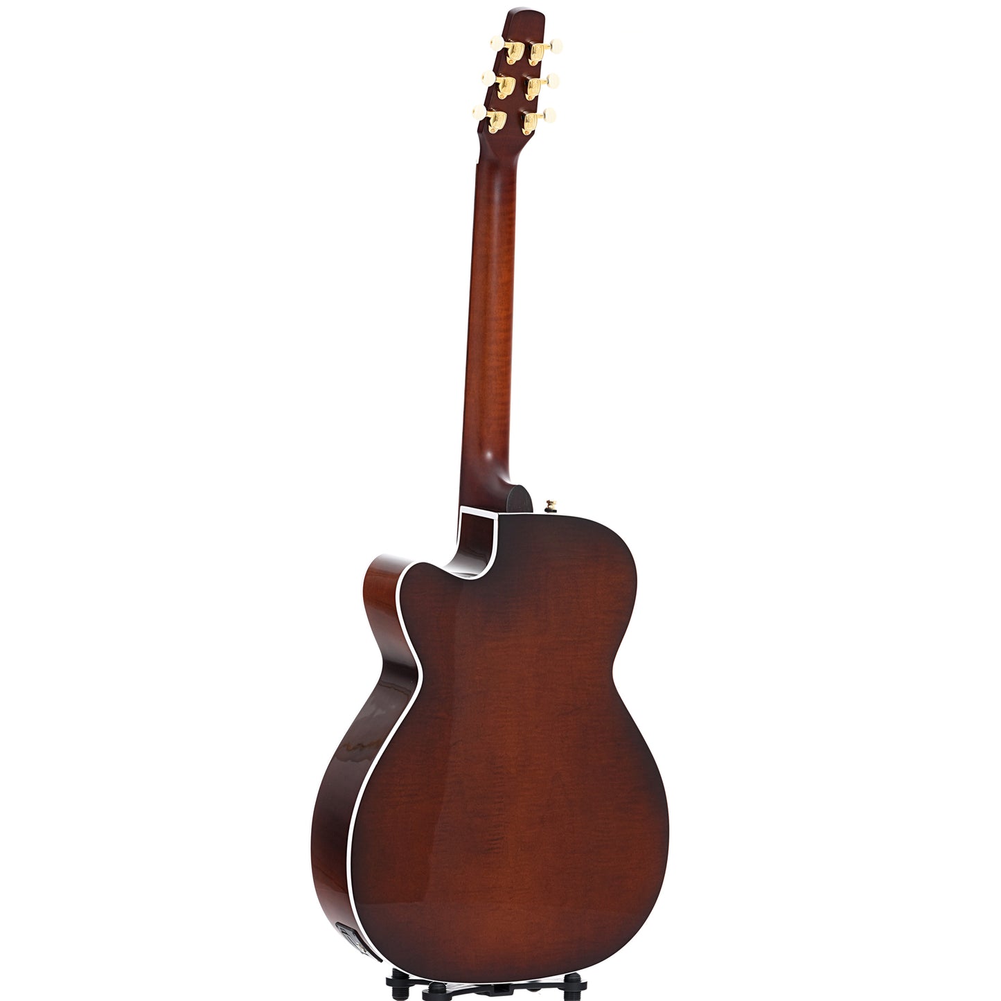 Full back and side of Seagull Performer Cutaway Concert Hall Burnt Umber