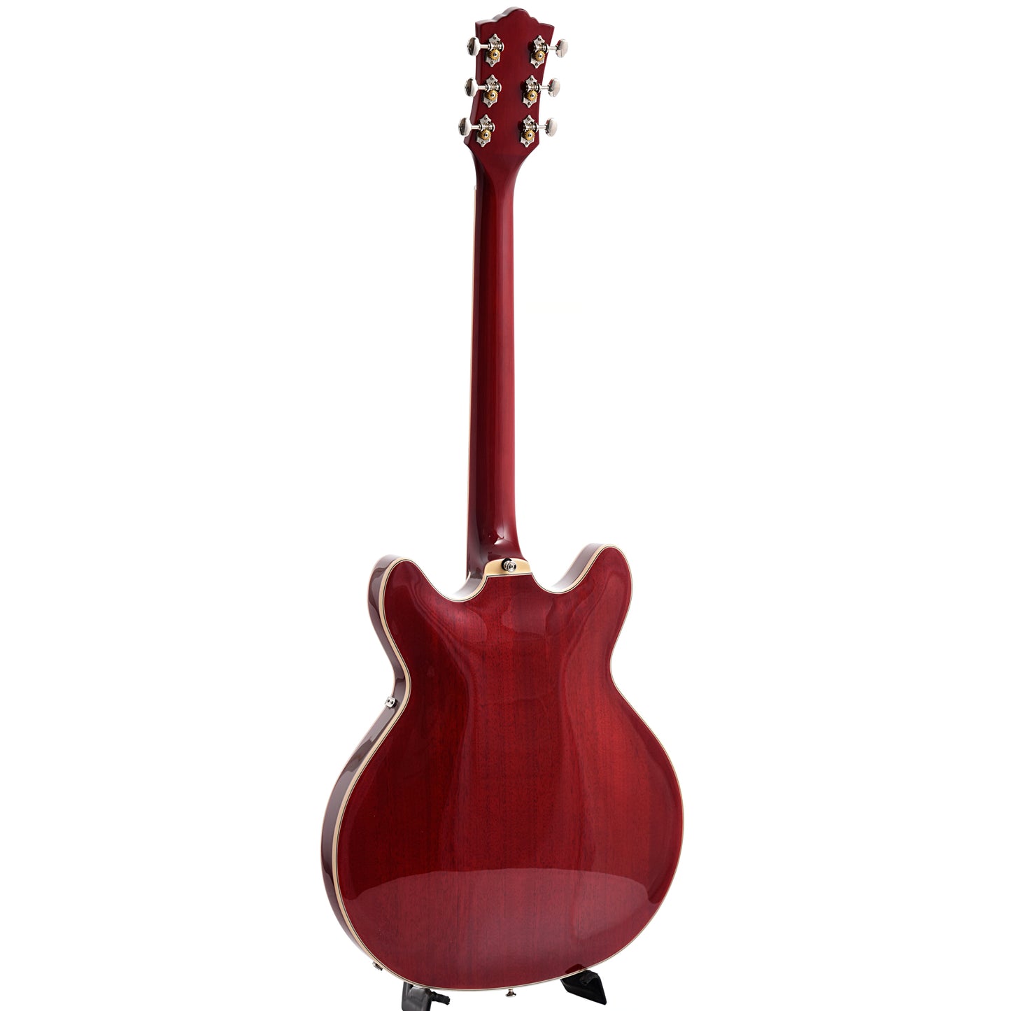 Full back and side of Guild Starfire I Double Cutaway Semi-Hollow Body Guitar, Cherry Red