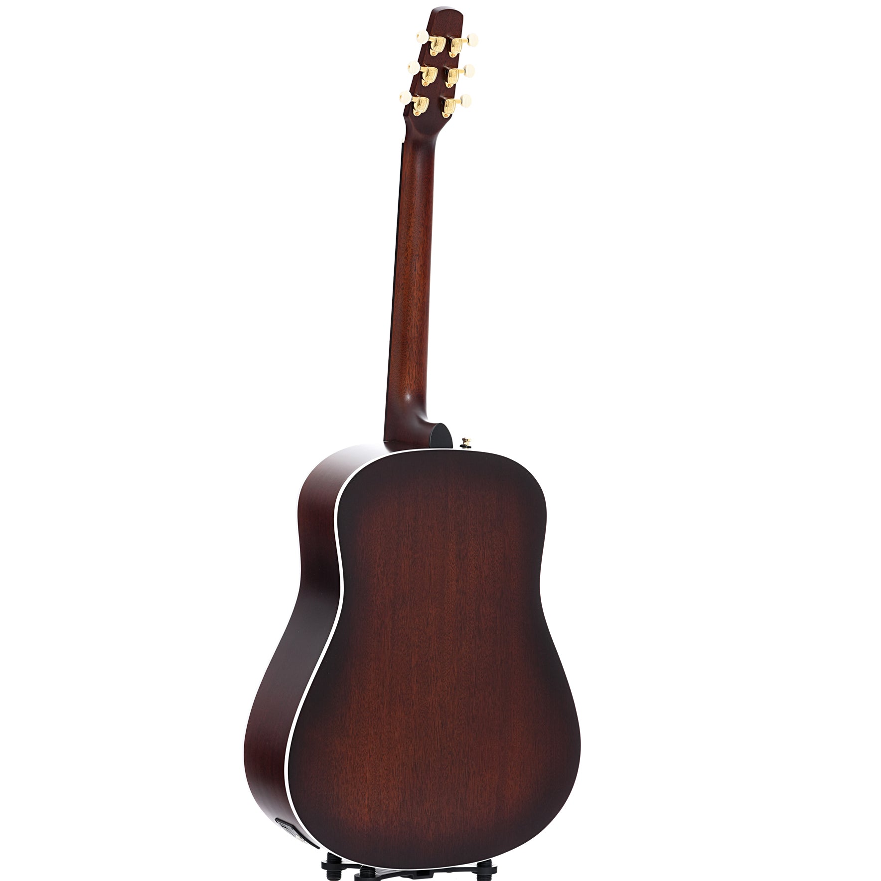 Full back and side of Seagull Maritime Solid Wood Series Mahogany Burnt Umber Gloss Top