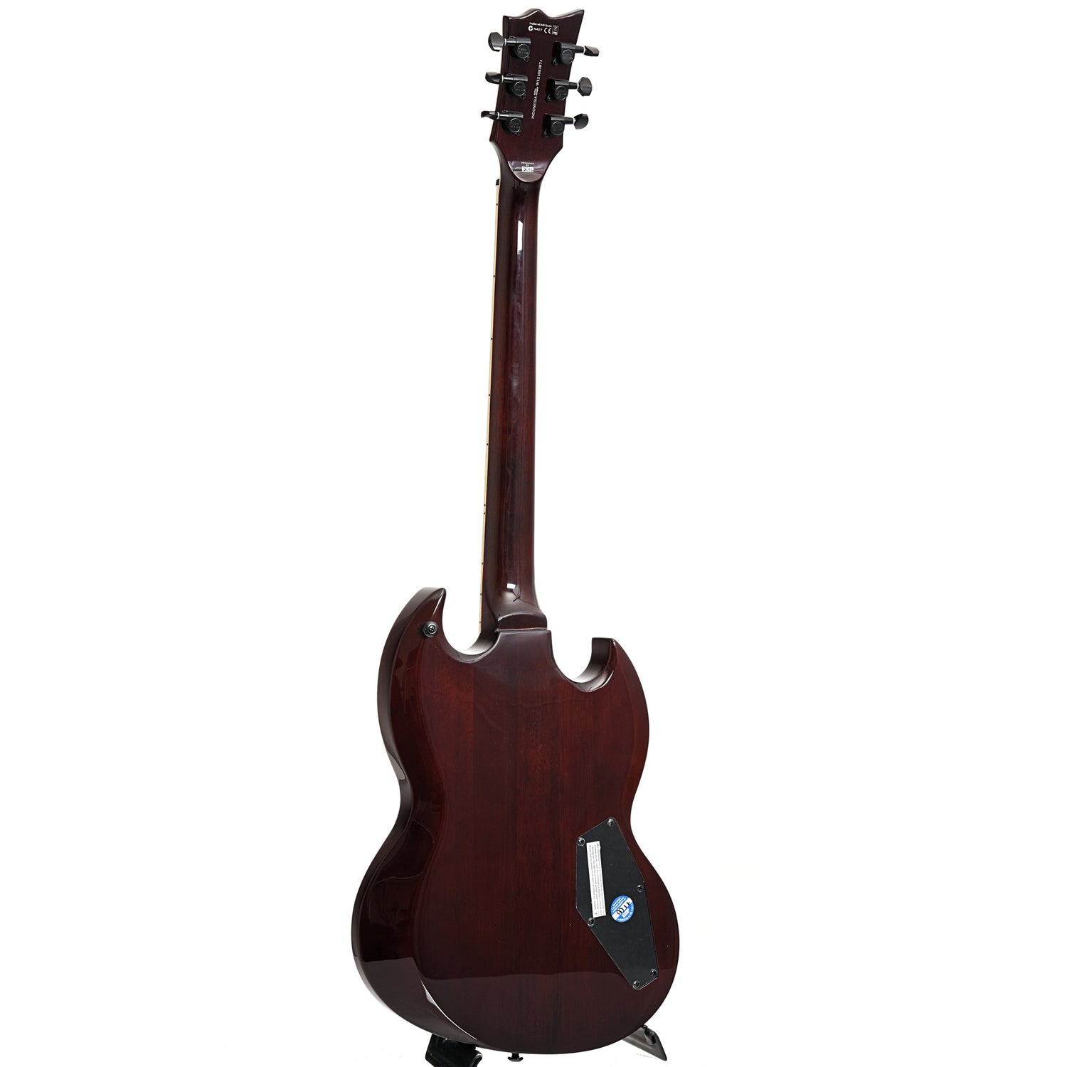 Image 12 of ESP LTD Viper-256 Quilted Maple Dark Brown Sunburst Electric Guitar, Left Handed - SKU# VIPER256L-QMDBSB : Product Type Solid Body Electric Guitars : Elderly Instruments