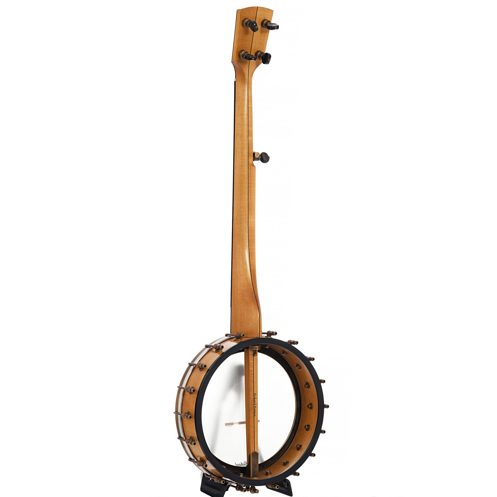 Full Back and Side of Rickard 11" Dobson Openback Banjo