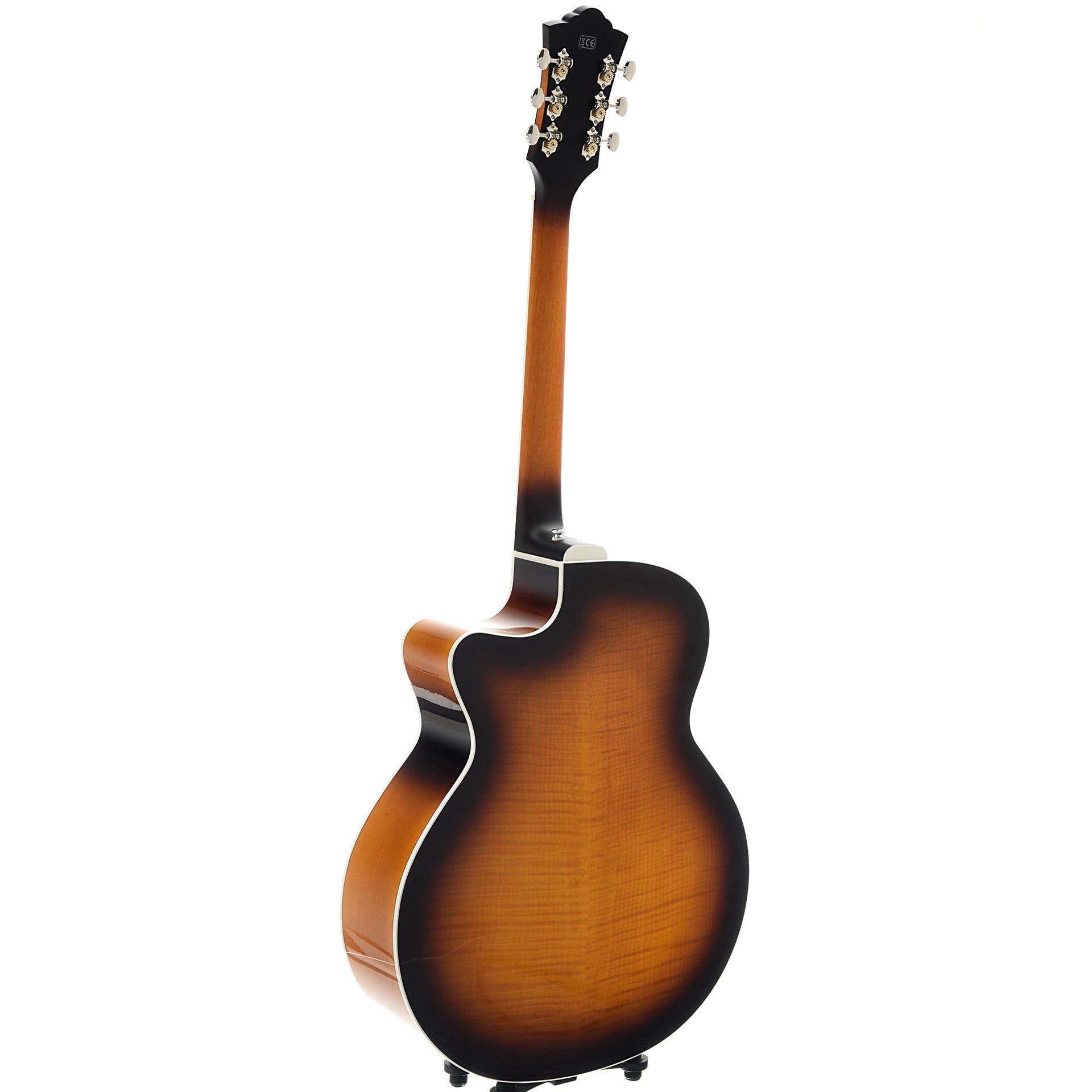 Full Back and Side of Guild F-250CE Archback Deluxe Jumbo Cutaway Acoustic Guitar