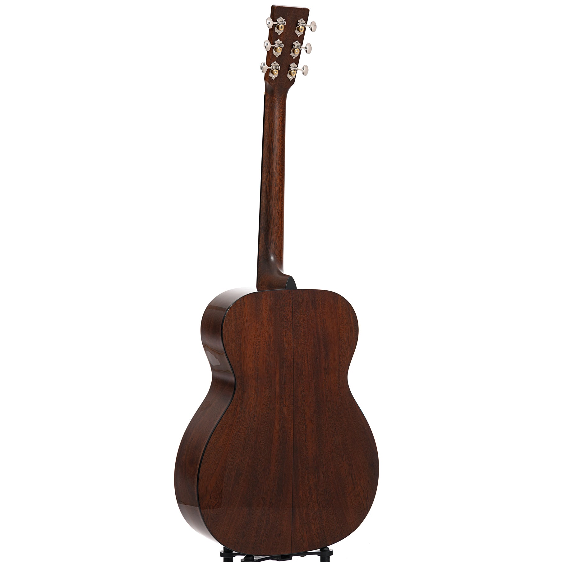 Full back and side of Martin 18-Style OM Guitar & Case, Sinker Mahogany