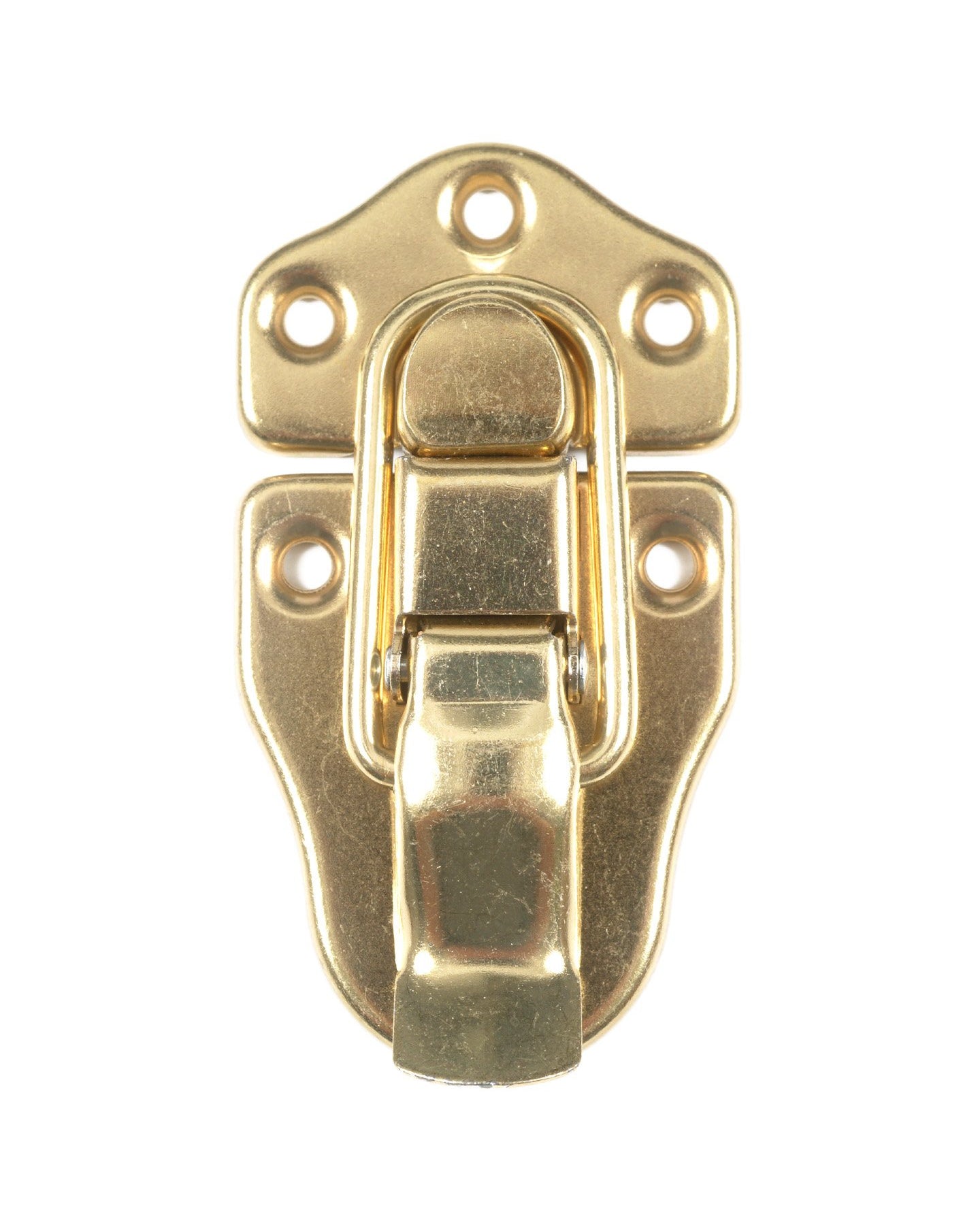 Front of Brass Drawbolt Case Latch